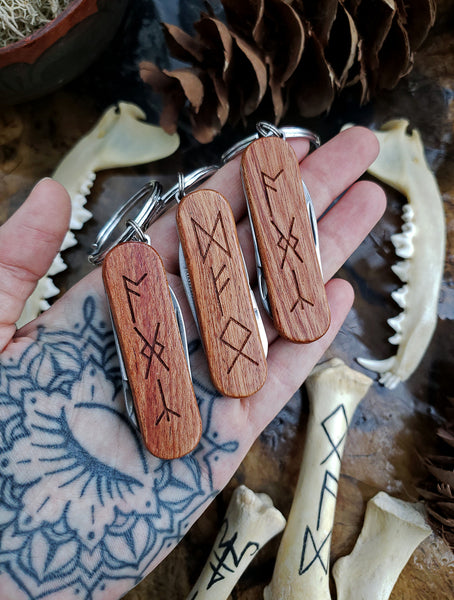 Runes Rosewood Multi-Tool Keychain